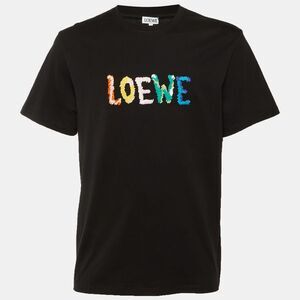 Loewe Black Cotton Anagram Embroidered Relaxed Fit T-Shirt L